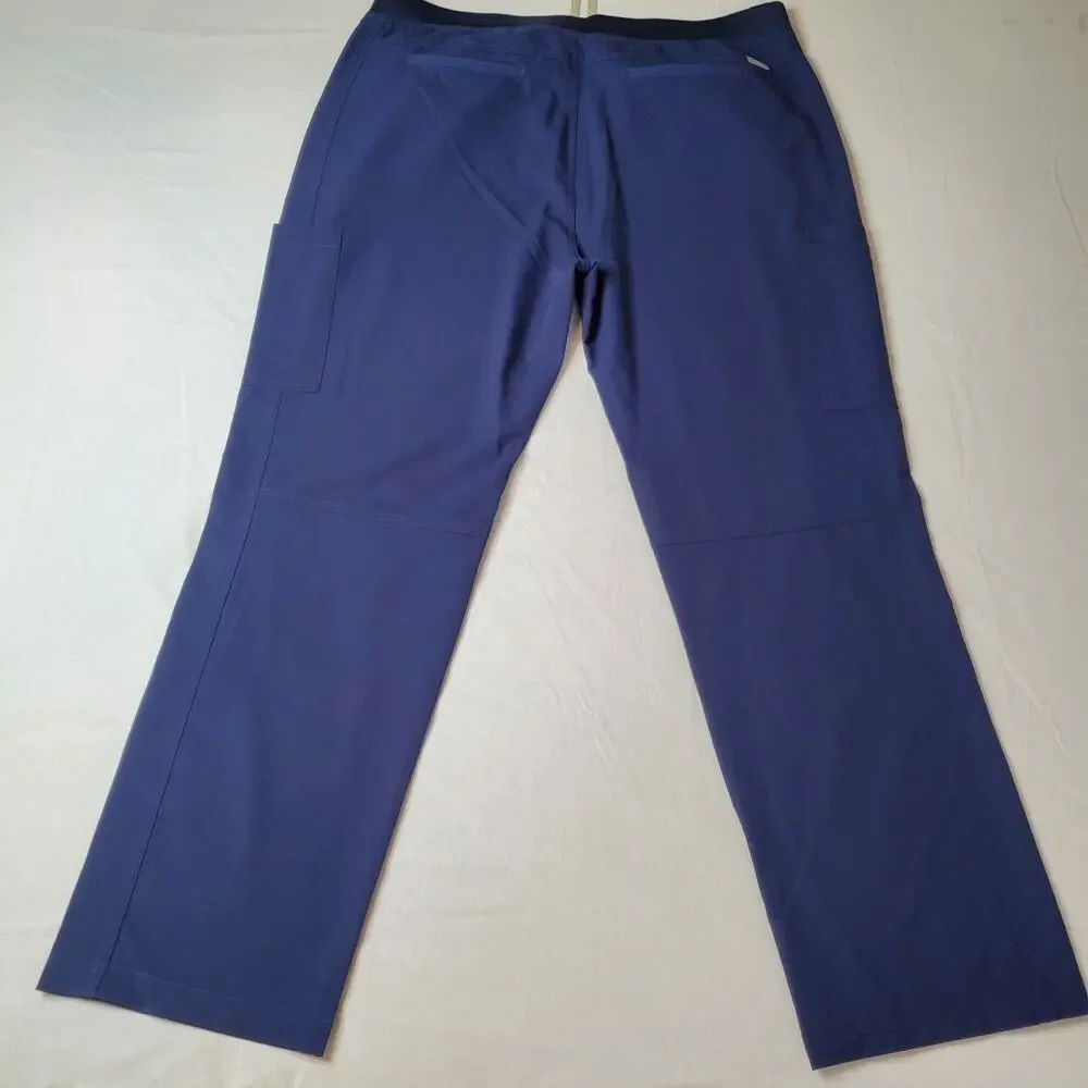 Figs Men's Size 3XL Axim Cargo Scrub Straight Leg Pants Blue T2001